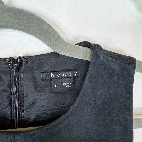 THEORY Jinxil K lamb leather suede mini dress bodycon classic 3079 - Picture 8 of 12